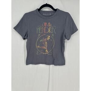 Abercrombie Fitch Top Womens Small Gray Jimi Hendrix Graphic Baby Tee Music Band